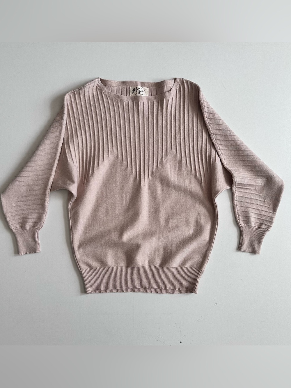 Before You Beige Ribbed Sweater Size Small